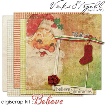 Scrapbook kit Believe from Vicki Stegall