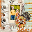 'Happy Thanksgiving' digital scrapbooking layout idea - Soft Harvest Kit by AFT designs