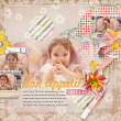 digital scrapbooking layout "Bon Appetit" by AFT designs using Chic Blender Brushes