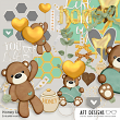 Embellishments and Word Art included in Honey Love Collection Mini
