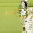 "Lucky" #digiscrap layout idea by AFT designs featuring St. Patty's Clusters and Collage Backgrounds by AFT designs