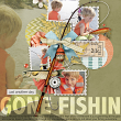 "Gone Fishin" digital scrapbooking layout by AFT designs | Amanda Fraijo-Tobin using Digital Layout Templates: Drafted 1 | www.aftdesigns.net 