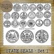 STATE SEALS - 44 PNG Stamps and ABR Brush Files by Idgie's Heartsong