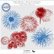 Red White and Blue Fireworks Stamps by Vicki Robinson 