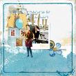 Fly to Paris Inky Dink page borders digital scrapbook layout by Lynn Grieveson 