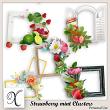 Strawberries Mint Digital Scrapbook Clusters Preview by Xuxper Designs