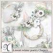 A Sweet Winter Poetry Digital Scrapbook Clusters Preview by Xuxper Designs