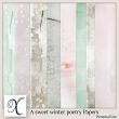 A Sweet Winter Poetry Digital Scrapbook Papers Preview by Xuxper Designs