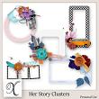 Her Story Digital Scrapbook Clusters Preview by Xuxper Designs