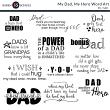 My Dad, My Hero Digital Scrapbook Word Art Preview 01 by Karen Schulz Designs
