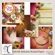 Colorful Delicacies Digital Scrapbook Stacked Papers Preview by Xuxper Designs