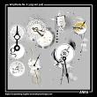 Artsy Clocks 4 - Digital Scrapbook Clock Elements Anna Aspnes