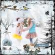 mories Winter by Vicki Robinson. Digital scrapbook layout by Zanthia