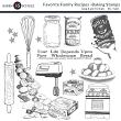 Favorite Family Recipes Baking Digital Scrapbook Stamps Preview by Karen Schulz Designs