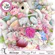 Flowery Pink Digital Scrapbook Elements Preview by Xuxper Designs