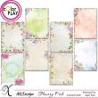 Flowery Pink Digital Scrapbook Journal Cards Preview by Xuxper Designs