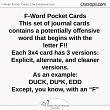 F-Word 3x4 Pocket Cards WARNING by Wendy Page Designs