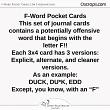 F-Word 3x4 Pocket Cards WARNING by Wendy Page Designs