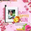 Sweet Summer Sun Title Stamp LO by Erin