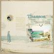 On the beach digital scrapbook page travel wordmix 01