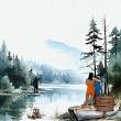 Lakeside: Scenic Watercolor Paper example art by bkasko