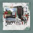 Digital scrapbook layout by SanVHM using "Happy Place" collection