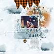 Digital scrapbook layout by Lynn Grieveson using 'Unique' collection