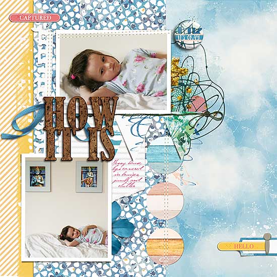 Digital Scrapbook layout using "Sometimes Prickly" collection by Lynn Grieveson