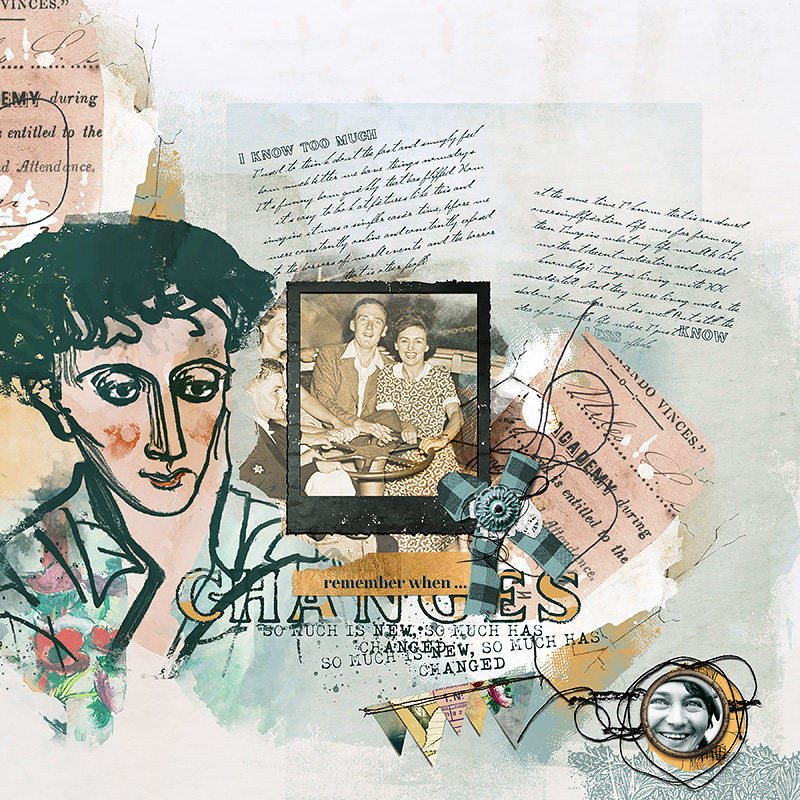 Digital Scrapbook layout by Lynn Grieveson using "Changes" collection