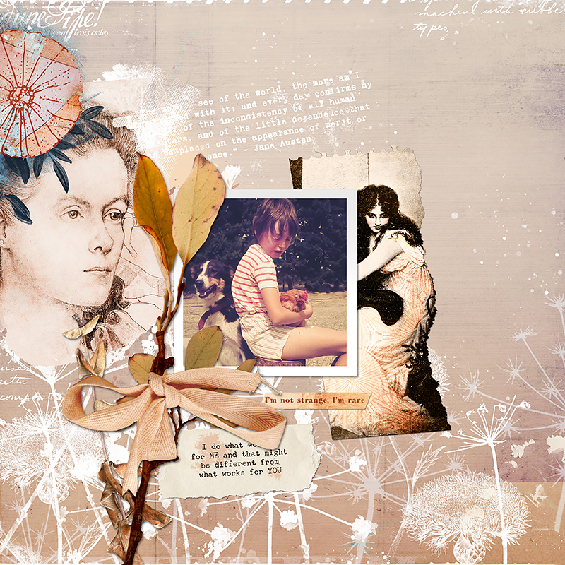 Digital scrapbook layout by Lynn Grieveson using the 'Rather Be Me' collection