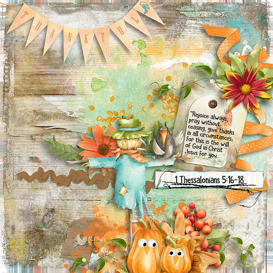 Digital Scrapbook Pack | Bushel of Blessings Collection by Karen Schulz ...