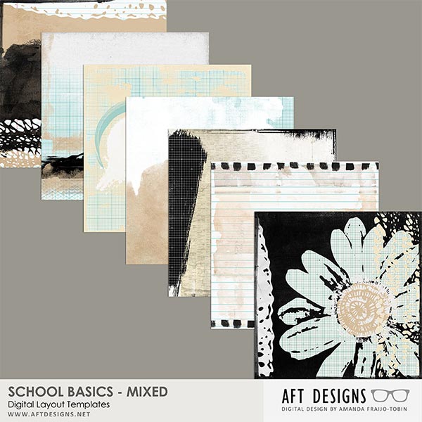 School Basics - Mixed Collage Papers by AFT Designs @oScraps.com | AFTdesigns.net #digitalscrapbooking #printables #oscraps