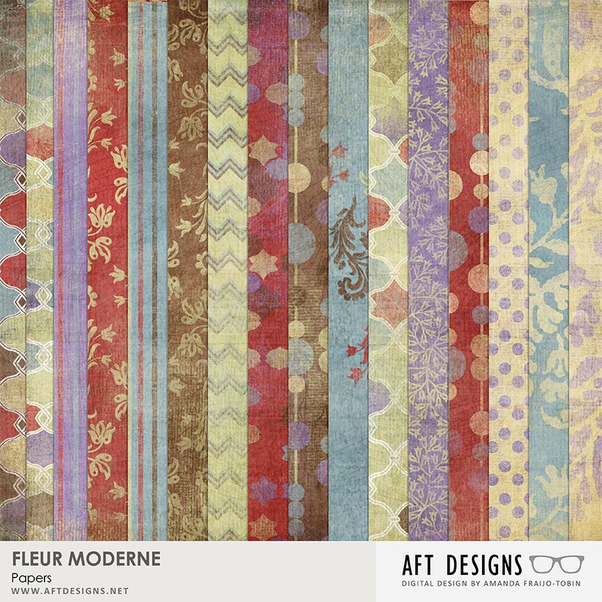 Fleur Moderne #digitalscrapbookg Papers by AFT Designs