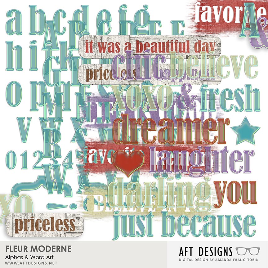 Fleur Moderne Alphas & Word Art by AFT Designs