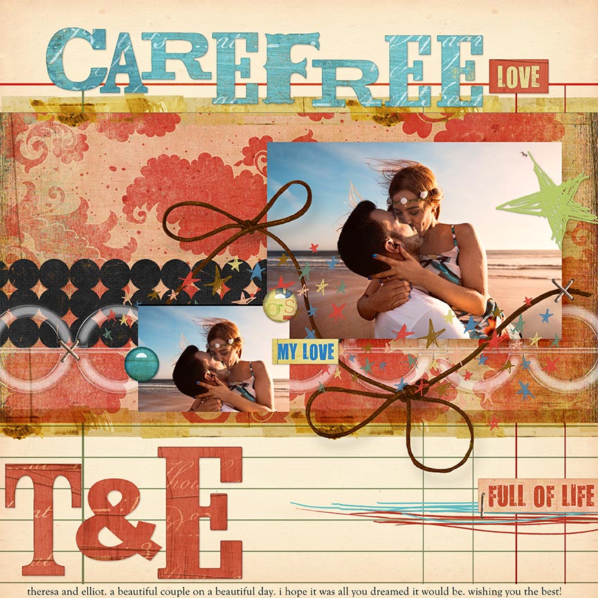 "Carefree" #digitalscrapbooking layout by AFT Designs - Amanda Fraijo-Tobin