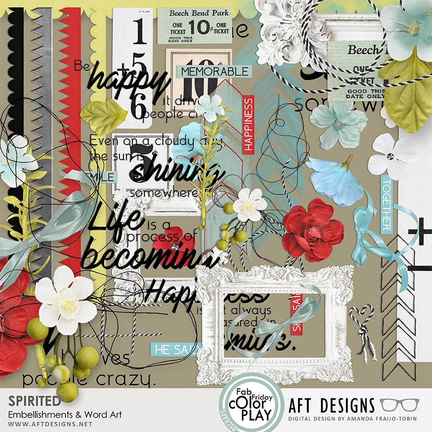 Spirited #digitalscrapbooking Embellishments and Word Art by AFT Designs -  Amanda Fraijo-Tobin @Oscraps