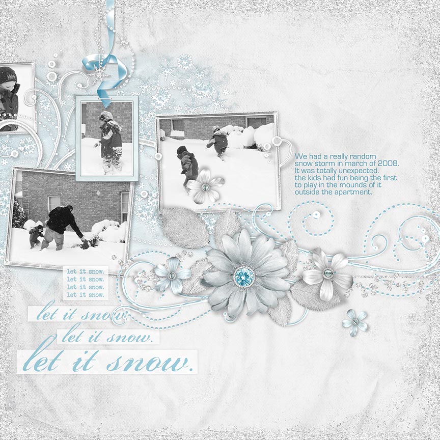 "Let It Snow" #digitalscrapbook layout by AFT designs - Amanda Fraijo-Tobin @Oscraps.com