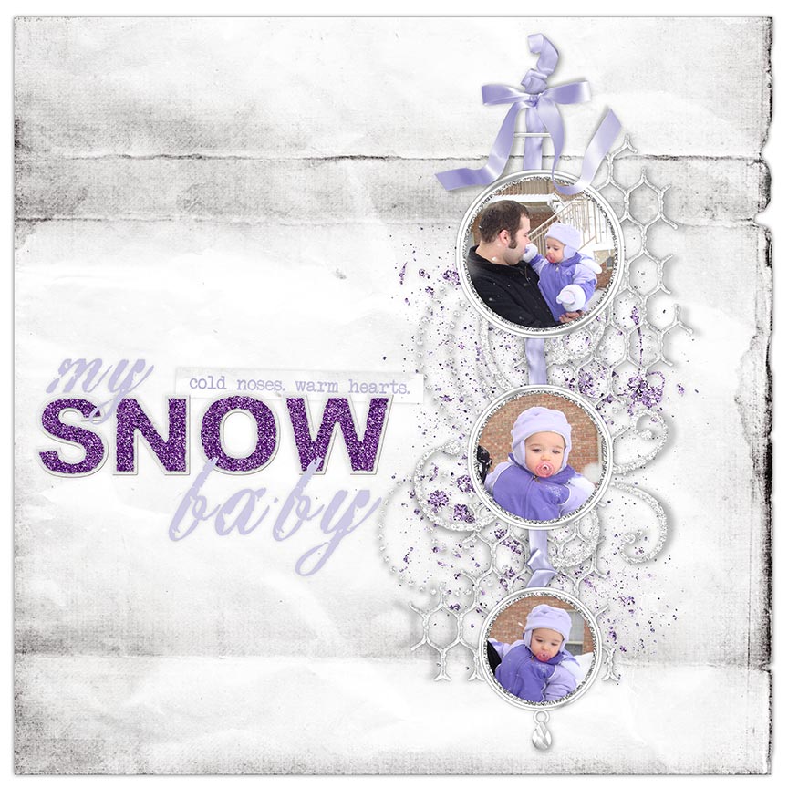"My Snow Baby" #scrapbook layout by AFT Designs - Amanda Fraijo-Tobin