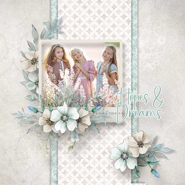 Hopes And Dreams Digital Scrapbook Page by Cathy