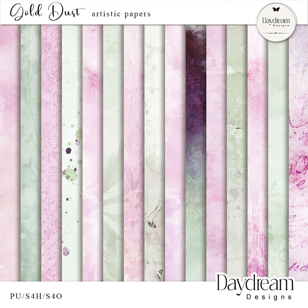 Gold Dust Digital Art Artistic Papers by Daydream Designs 