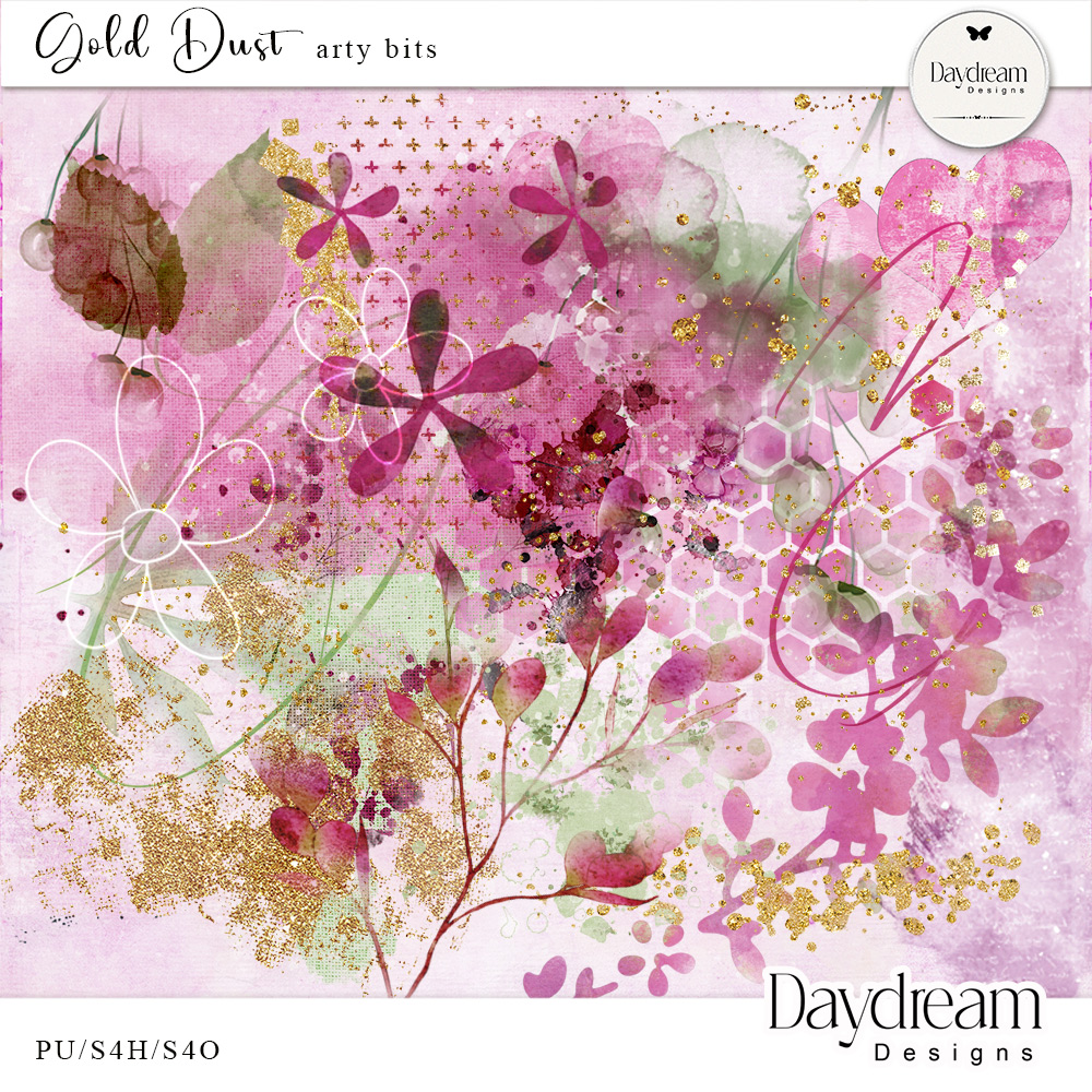 Gold Dust Digital Art Arty Bits by Daydream Designs 