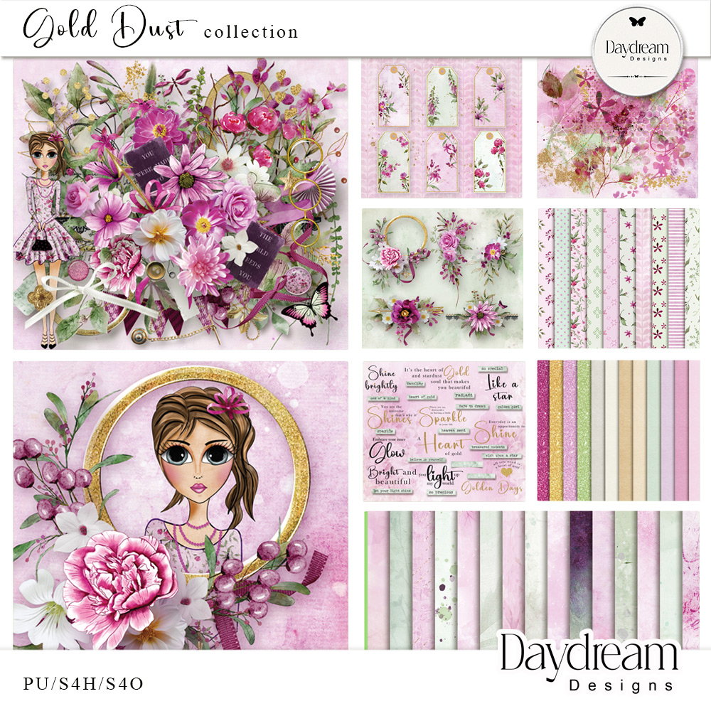 Gold Dust Digital Art Collection by Daydream Designs 