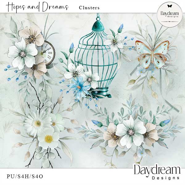 Hopes And Dreams Digital Art Clusters by Daydream Designs 
