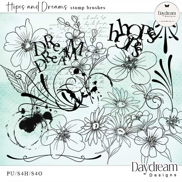 Hopes And Dreams Digital Art Stamp Brushes by Daydream Designs 