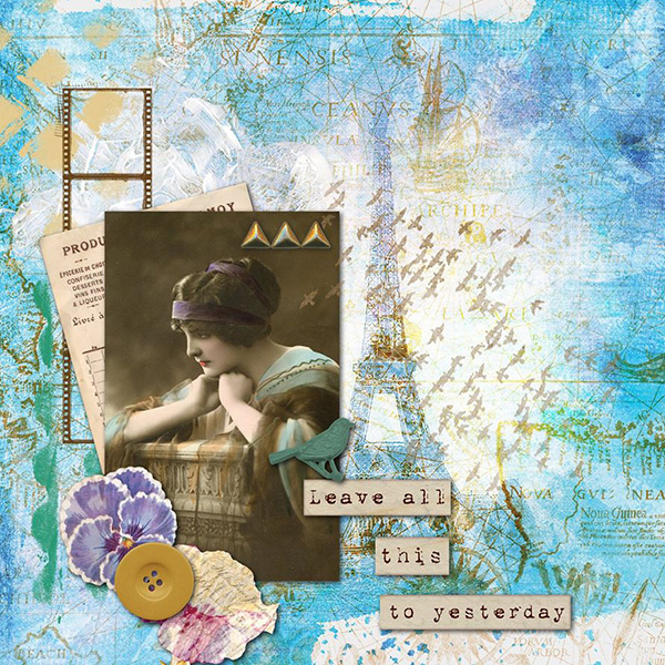 DIGITAL  Fly Away - Digital Scrapbook Mini Kit - Planner and Paper