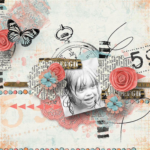 It's About Time Kit sample page by Jacqueline
