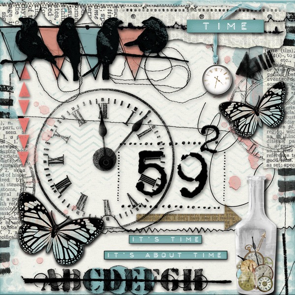 It's About Time Kit sample page by Cheryl