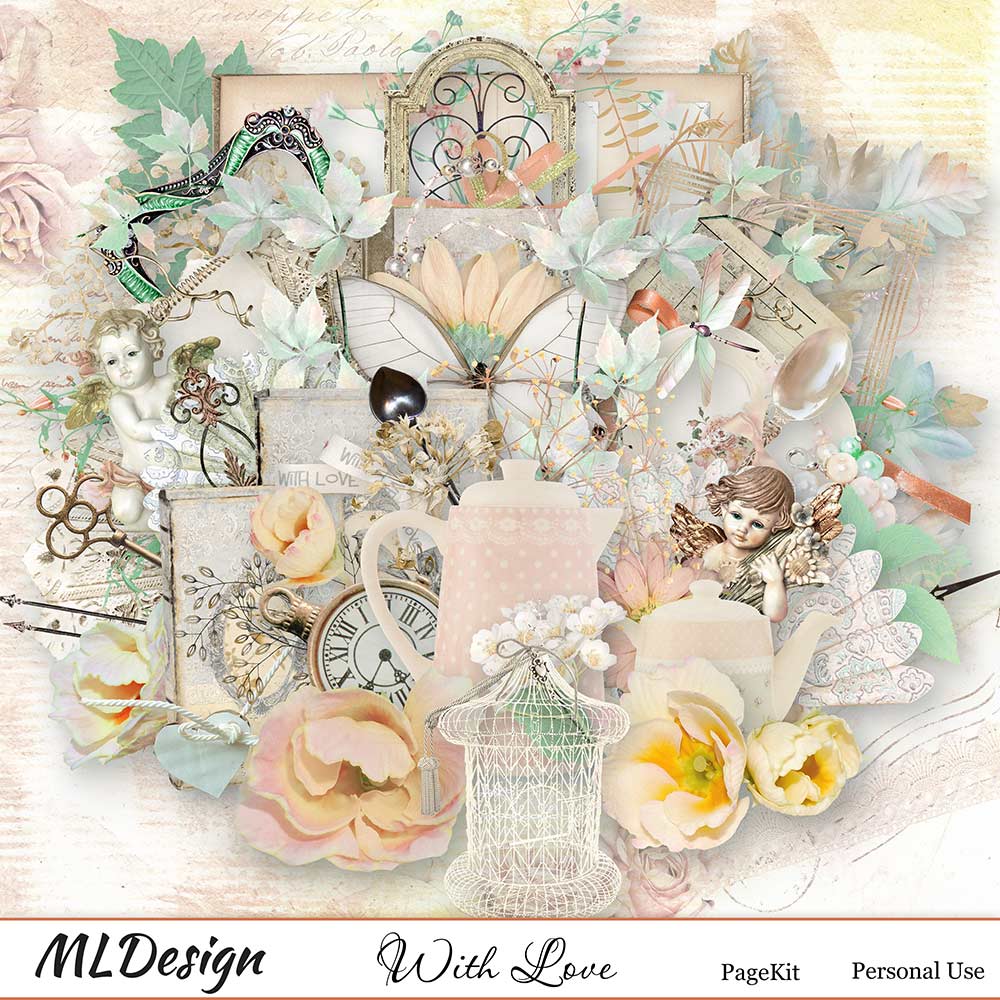 With Love Digital Scrapbook Kit Preview by MLDesign