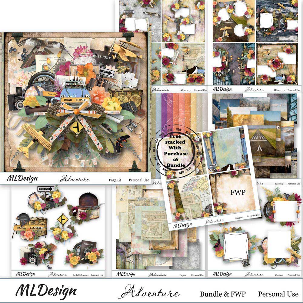 Adventure Digital Scrapbook Collection Preview by MLDesign