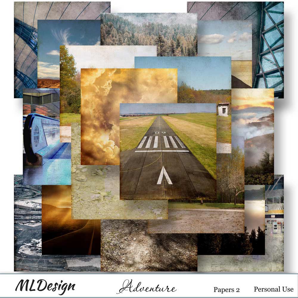 Adventure Digital Scrapbook Scenic Papers Preview by MLDesign